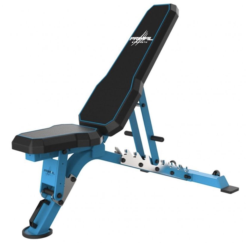 Primal Strength Commercial V2 FID Bench with Chrome Supports (Blue)