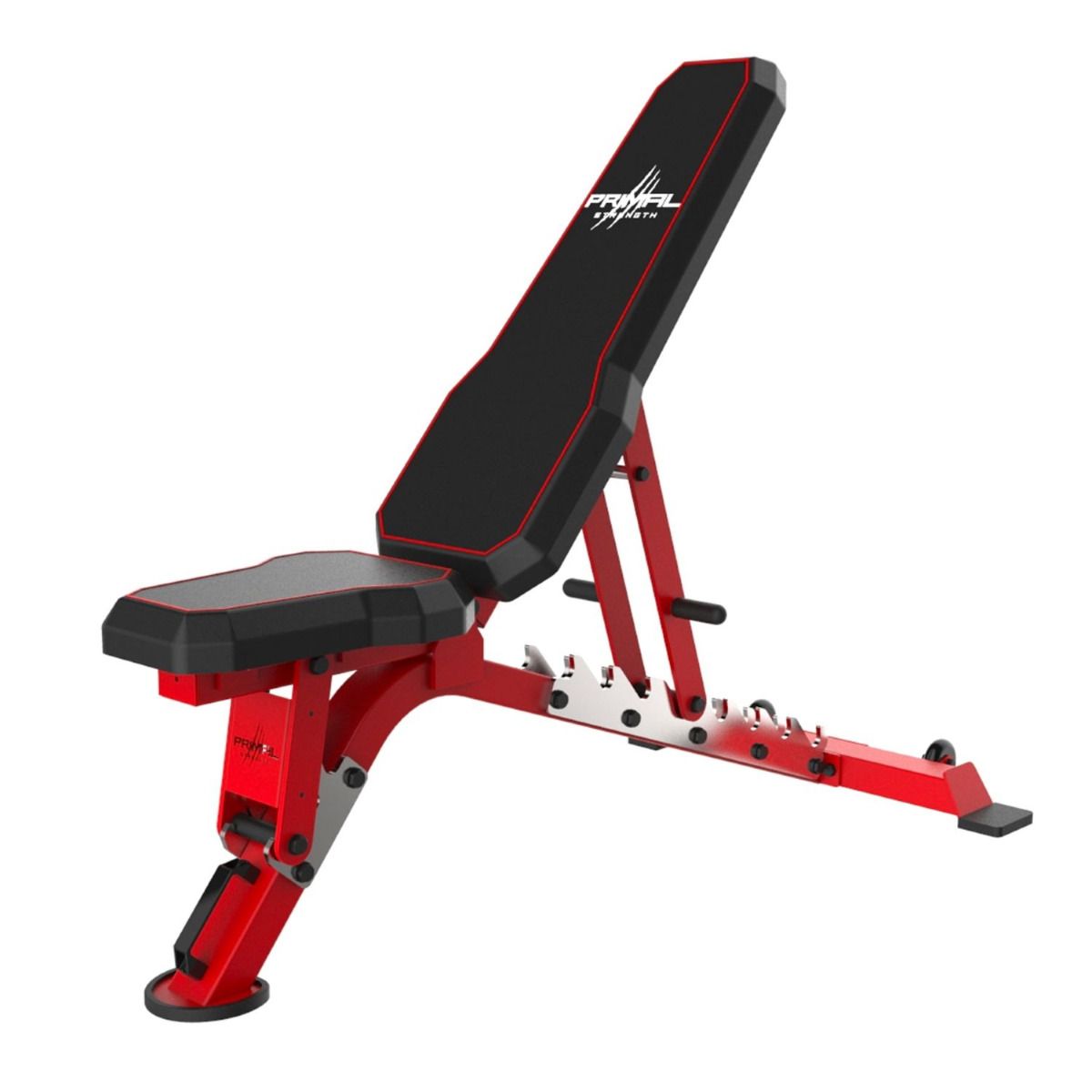 Primal Strength Commercial V2 FID Bench with Chrome Supports Red