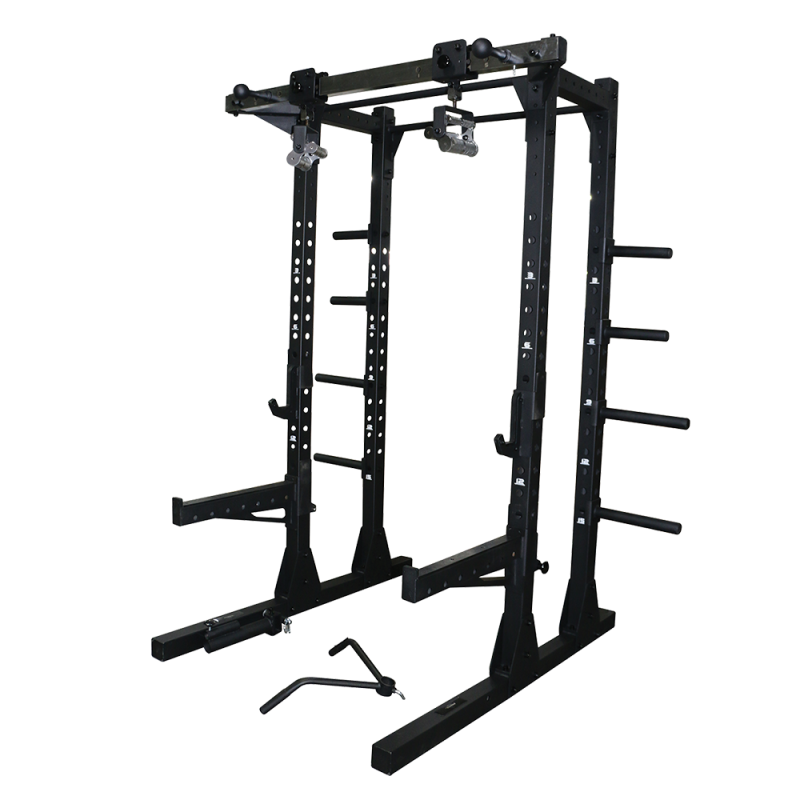 Primal Strength Stealth Commercial Half Power Rack With Swivel Chin Handles